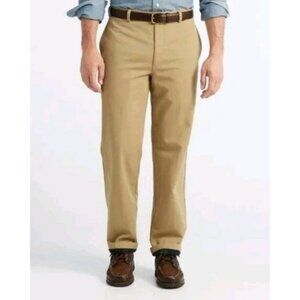 L.L. Bean Mens Classic Fit Khaki Flannel-Lined Cotton Pants 37x29